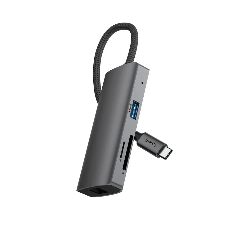Rixus RXHU08 USB-C Docking Station mit HDMI, LAN &amp; mehr – Grau