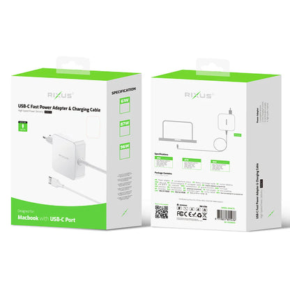 Rixus RXMCTC USB-C Ladegeraet für MacBook inkl. Ladekabel