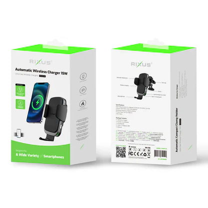 Rixus 15W Automatische Kabellose Autotelefonhalterung und Ladegerät