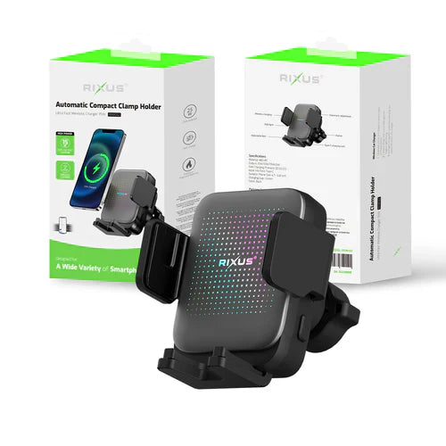 Rixus Automatic Compact Wireless Car Charger 15W