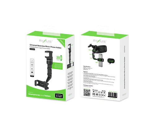 Rixus RXHM46 Universal-Rückspiegel-Handyhalter – Flexibel und Stabil - Phonebazaar