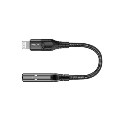 Rixus RXMU36L Lightning auf 3,5-mm-Audioadapter, Weiblich, 10 cm
