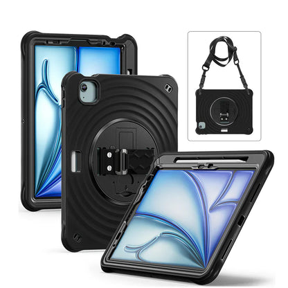 iPad Pro 11" (2024) Robuste Schutzhülle | 360° Drehbarer Ständer & Schultergurt