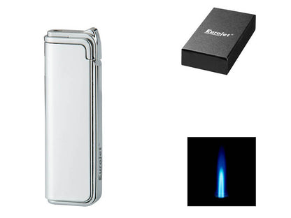 silbernes Sturmfeuerzeug mit Gravur und passender Schachtel, Jet-Flamme für zuverlässiges Anzünden