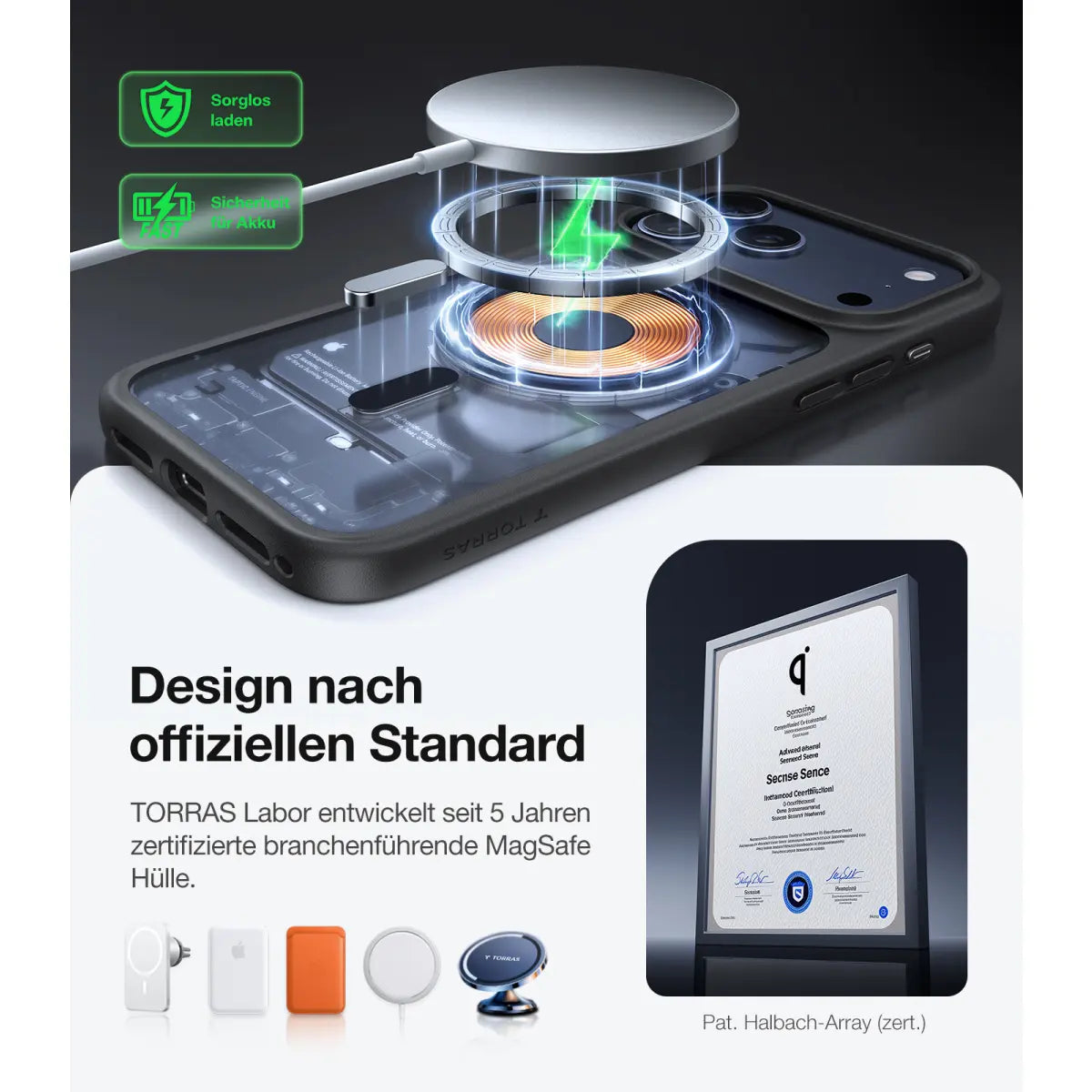 TORRAS – UPRO Ostand Pro Case kompatibel mit MagSafe, Schwarz iPhone 17 Pro Max (Kopie)