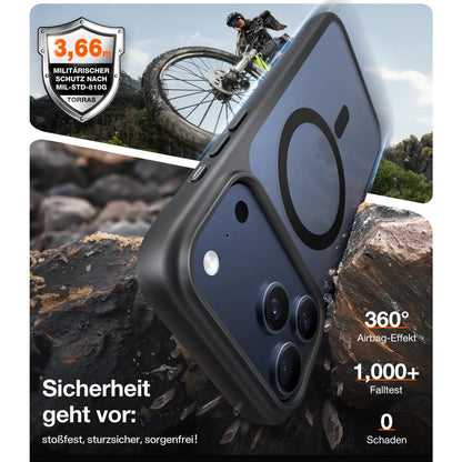TORRAS – UPRO Ostand Pro Case kompatibel mit MagSafe, Schwarz iPhone 17 Pro Max (Kopie)