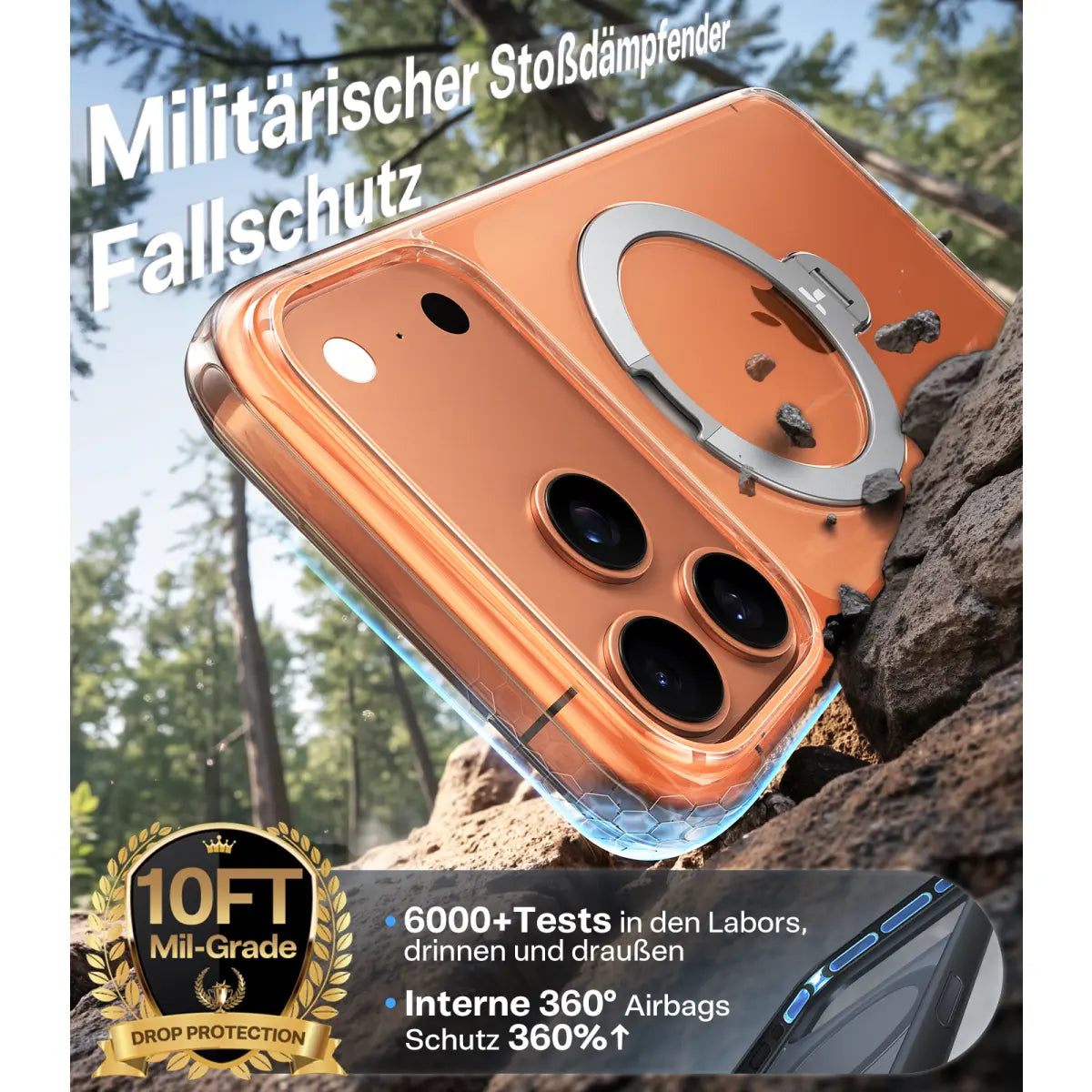 TORRAS 360° Spin Case mit MagSafe für iPhone 17 Pro Max Klar